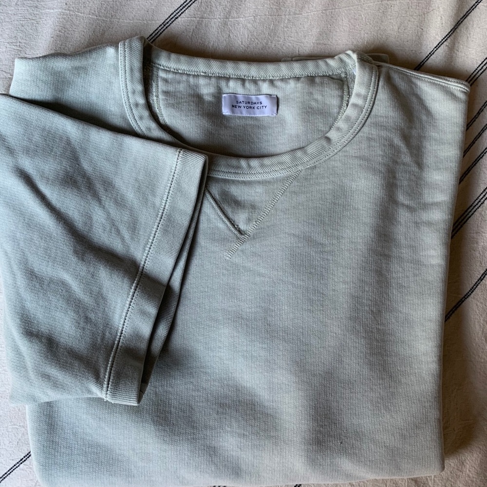 SATURDAYS NYC | Short sleeve mint green sweatshirt